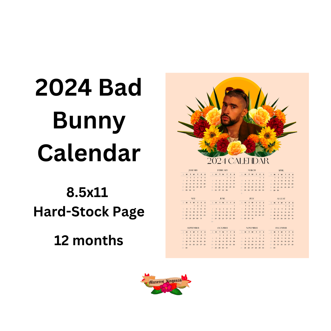 2024 Bad Bunny 1-Page Calendar
